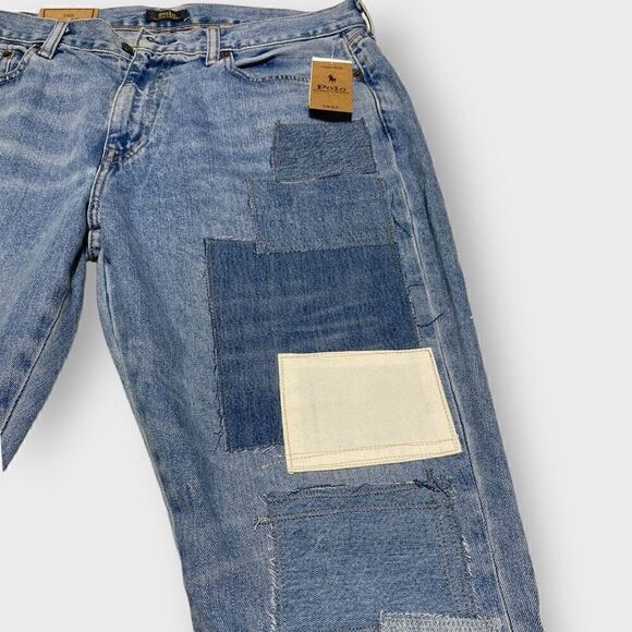 Polo Ralph Lauren Avery Boyfriend Patchwork Distressed Jeans Womens size 31 New - Picture 4 of 12